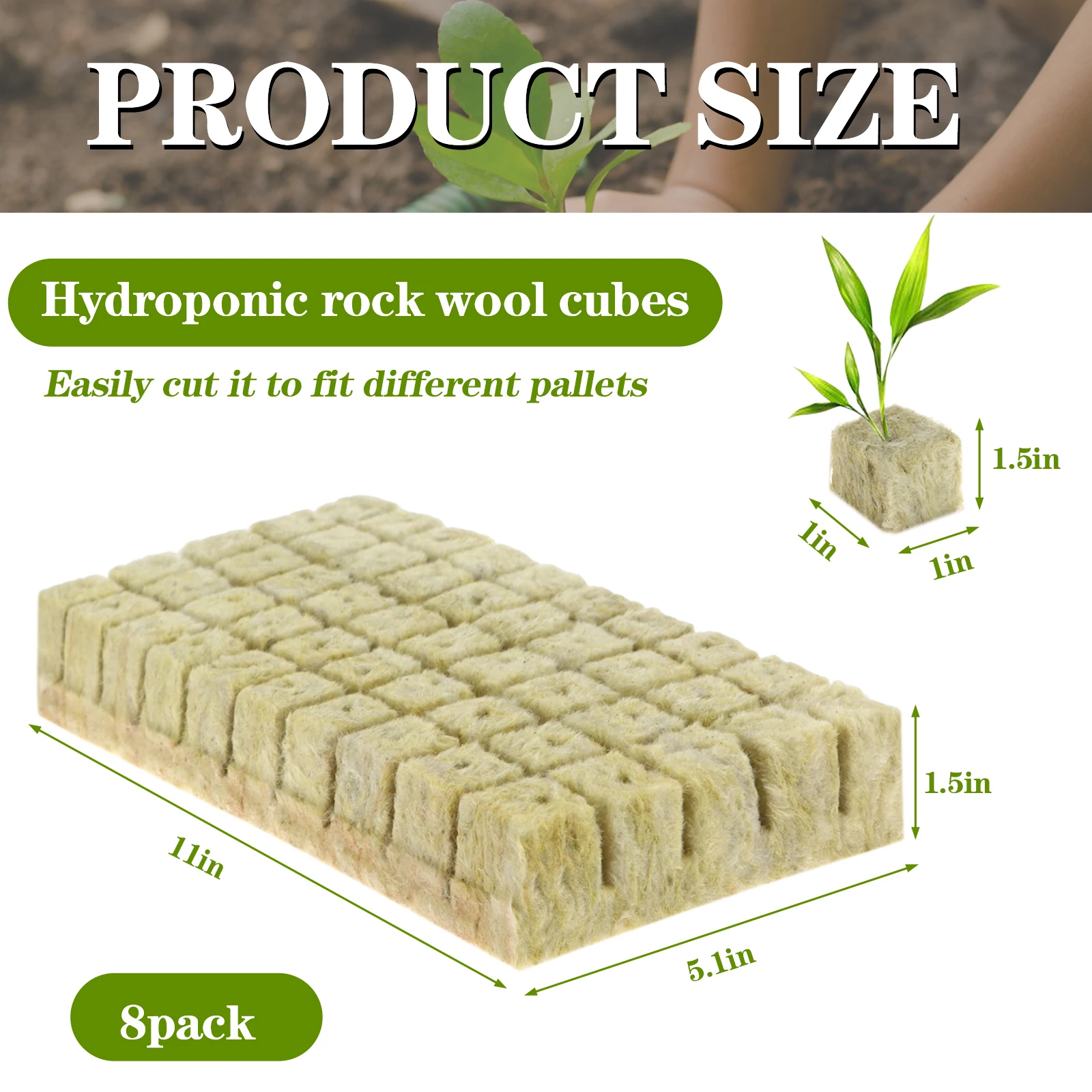 400Pcs 1inch  Cubes r Hydroponic,  Grow Cubes  Plugs r Seed  Soilless Cultivation Hydroponics,