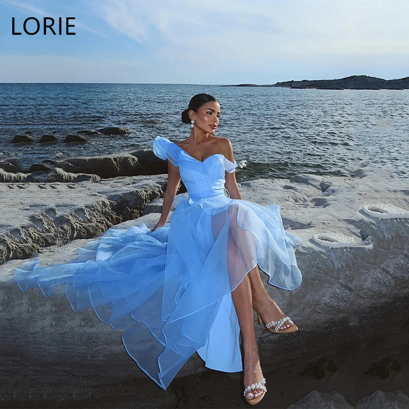 LORIE Layering A-Line Wedding Dresses Flare Sleeve V-Neck Floor-Length Pleat Bridal Dress Elegant Bridal Gown Customized