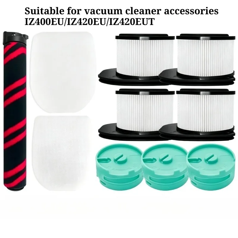 Replacement Roller Brush Filter Screen and Filter Cotton Spare Parts Compatible with IZ400EU IZ420EU IZ420EUT Vacuum Cleaner