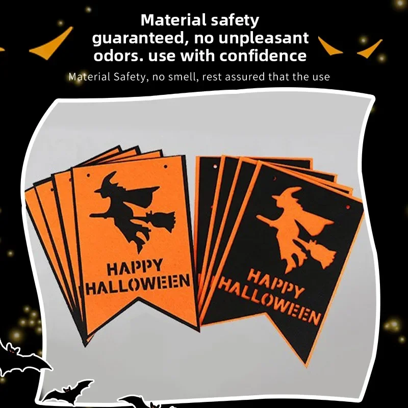 Halloween Backdrop Banner Set – Pumpkin Photo Prop Hanging Decor for Party Scene Indoor Outdoor