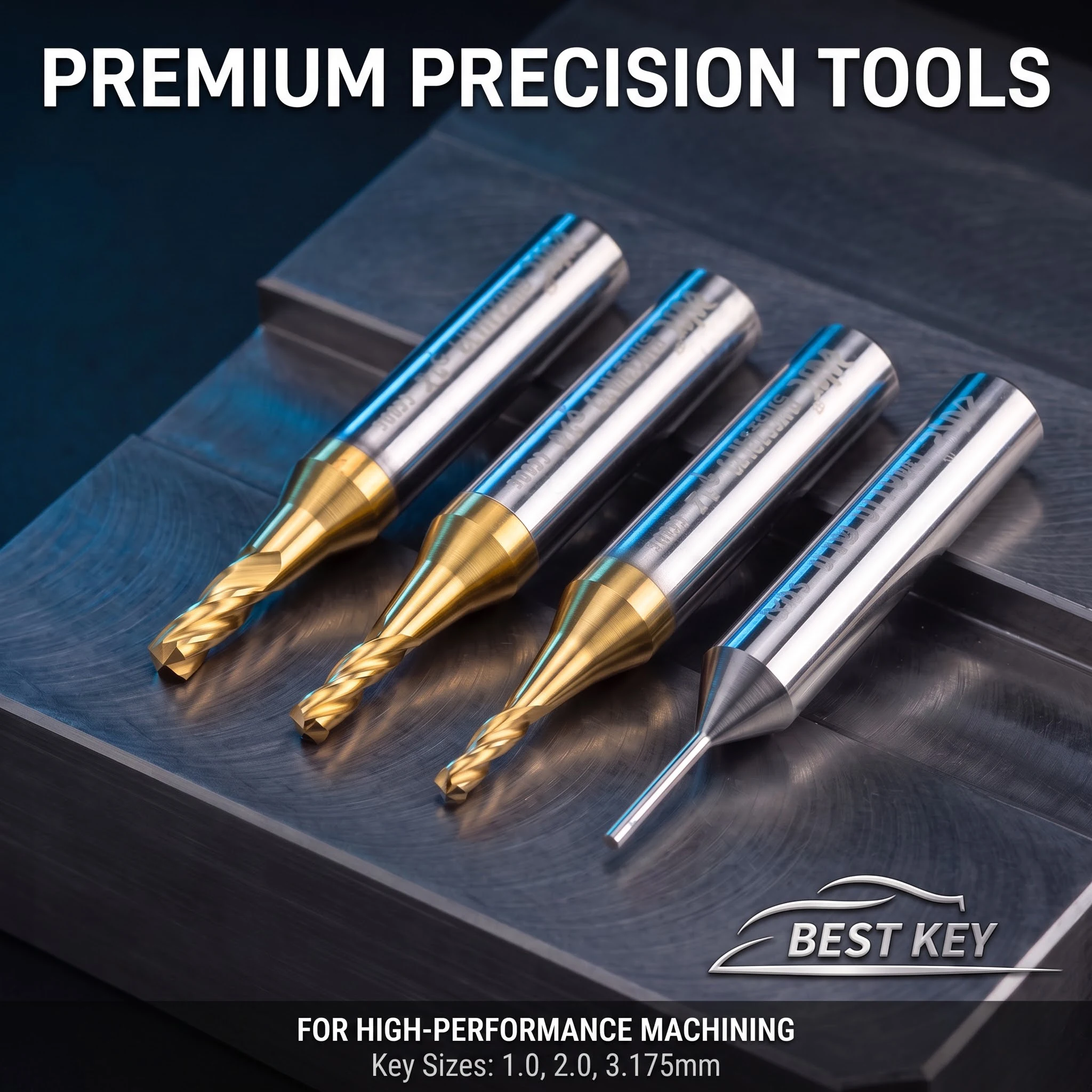best key Carbide End Mills Cutting Tool For CNC Maching Alloy Coating Flat Metal Cutter  Flutes Tungsten Steel Milling Cutter