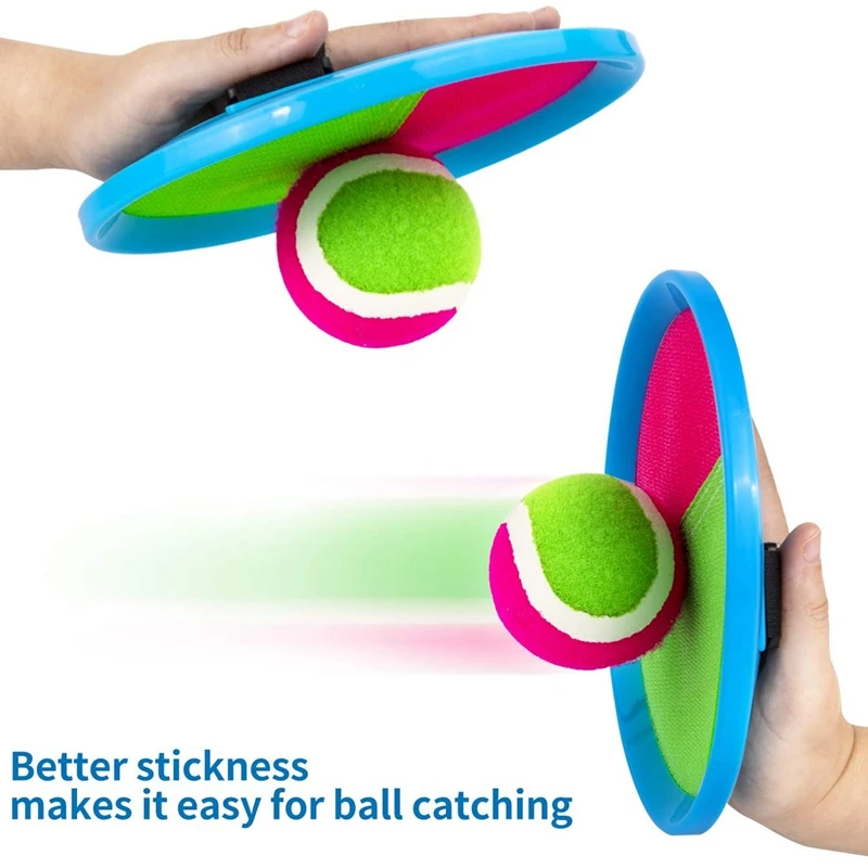 TOY Paddle Toss And Catch Ball Set Toss Paddle Ball Game With 4 Sticky Balls 8 Paddles For Outdoor Games Gift