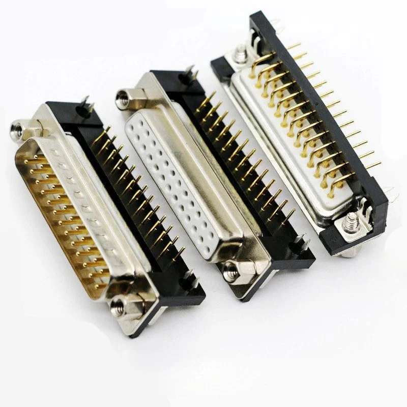 

10PCS 3U Gold Plated Solid DB25 Female/Male DR25 PCB Mount D-Sub 25-Pin PCB Connector RS232 connector 90 degree bend pin DR25