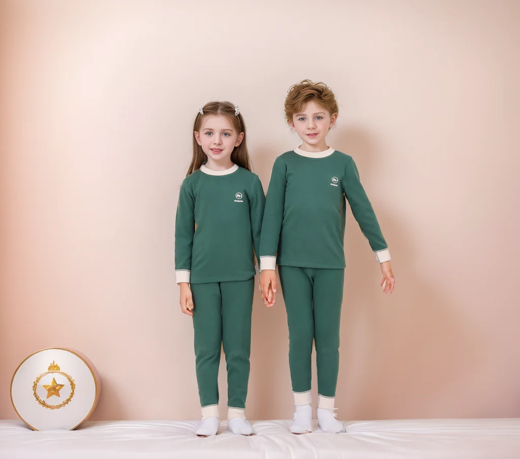 Boys pajamas girls homewear big boy small child thermal underwear parent-child suit - Breathable moisture wicking - High perform