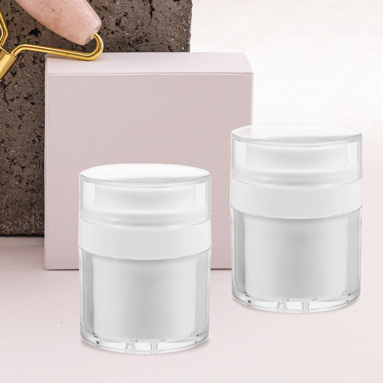 Pot à pompe en plastique, distributeur rechargeable, petites bouteilles sans air pour Lotion et crème