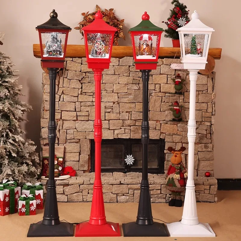 

Christmas snow street lights ornament scene arrangement accessories theme atmosphere set dress up photo props
