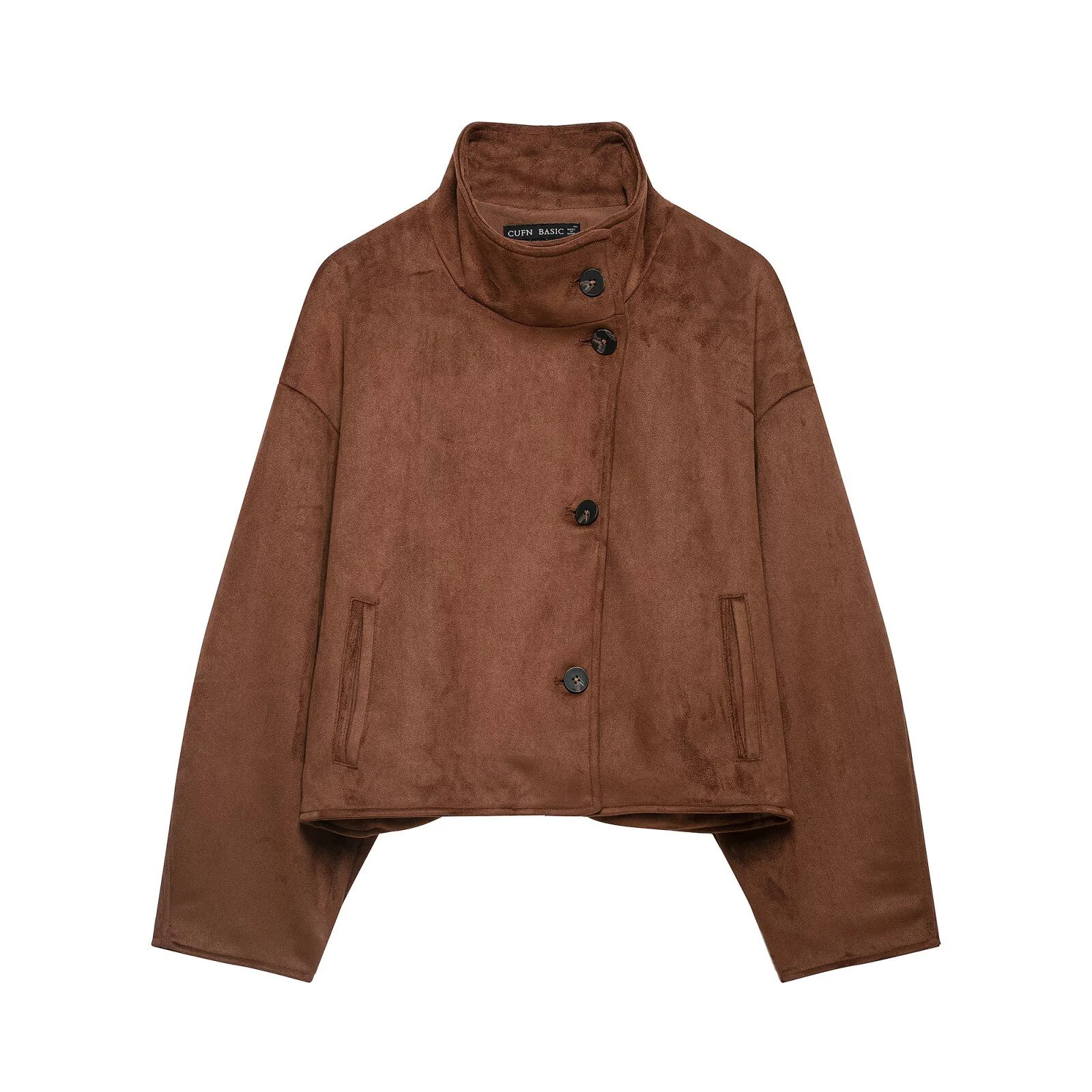 European and American style foreign trade women's clothing new 2026 fashion suede effect short jacket jacket
