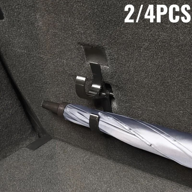 2/4Pcs Car Umbrella Hooks - Trunk Hangers Universal  Sedans with No-Drill Installation Multi-Functional Seat Back Storage Racks