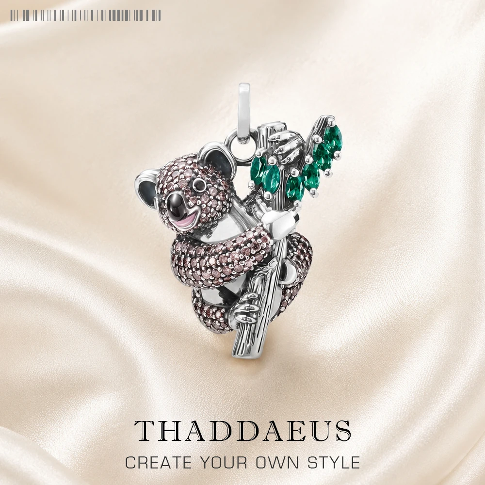 Image of Anhänger Koala Sommer brandneuer edler Schmuck Europa 925er Sterlingsilber Power Tier Geschenk für Frauen Männer