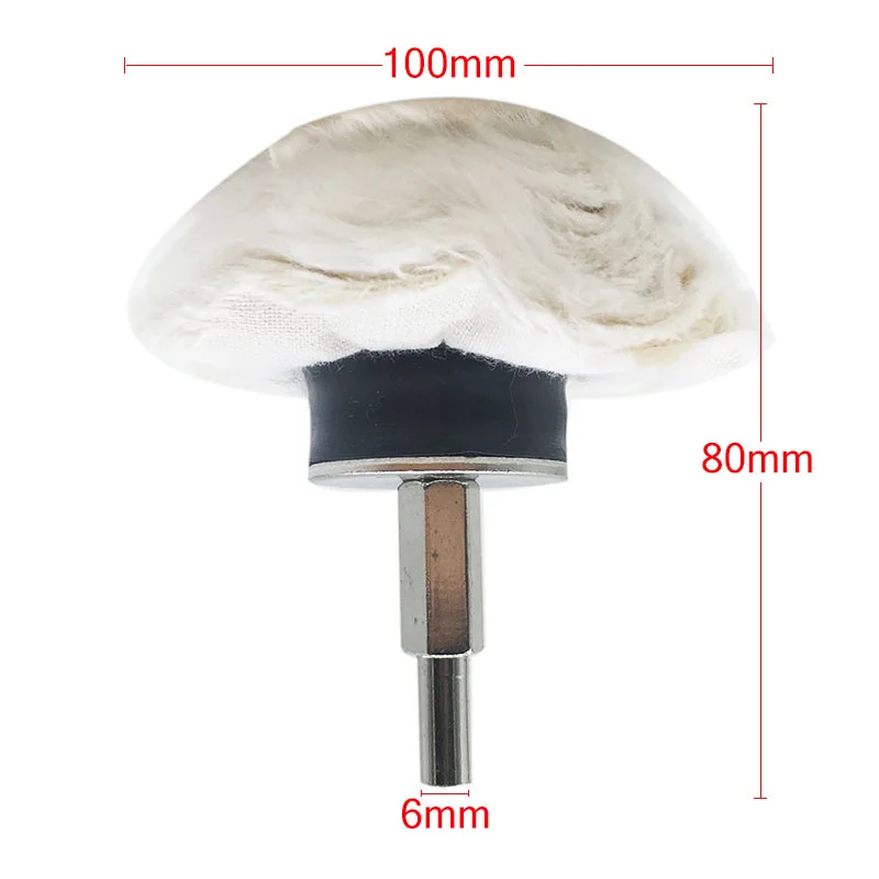 1/4" Shank Rotary Mushroom Type Cleaning Tool 50/75/100mm With 6mm Connecting Rod Polishing Mop Buffing Wheel Polisher Drill Pad