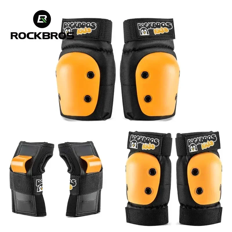 ROCKBROS 6 stks/set Kids Kniebeschermers Set Outdoor Sport Beschermende Uitrusting Kniebeschermers Elleboogbeschermers Polsbeschermers Fietsen Schaatsen Roller