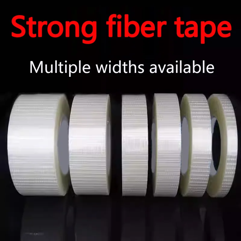 Strong straight transparent fiberglass tape, single-sided striped fiber tape for model aircraft, electrical appliances, and refr