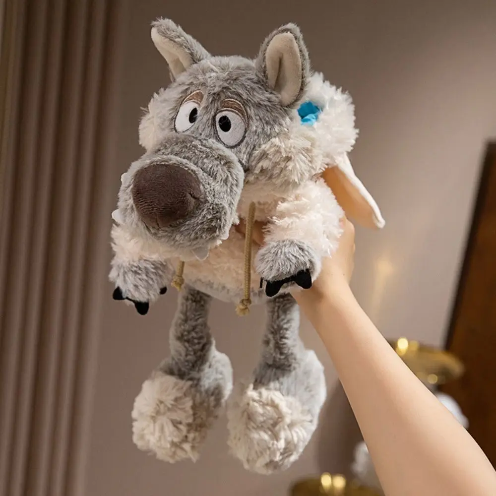 Lindo Animal Sleepy Sheep muñeco de peluche PP algodón 25/35/50cm lobo en oveja juguetes de peluche pijamas encantador oveja y lobo muñeco de peluche regalo para niños