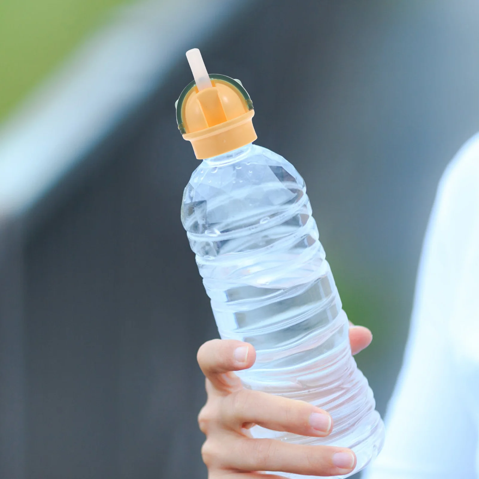 

Reusable Water Bottle Straw Lid Practical Antichoking Spillproof Design for Bottled Drinks Cute Style Caps