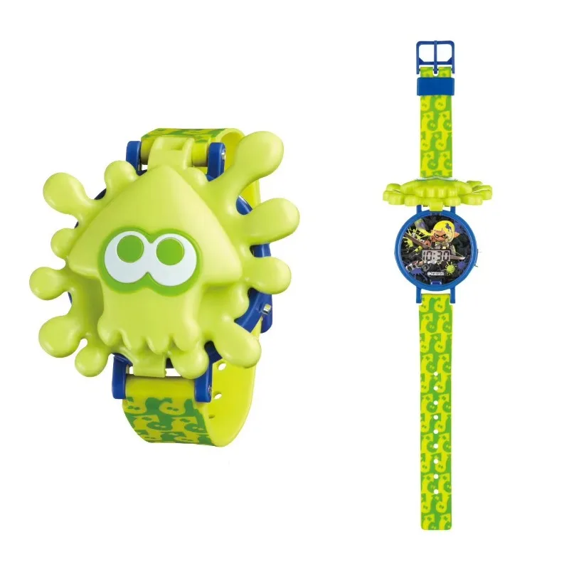 

In Stock Splatoon Jet Warrior Spray 3 Flip Cover Electronic Watch Gacha Anime Figurine Gift