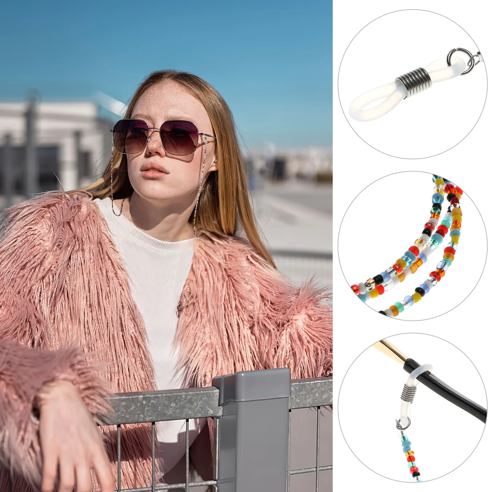 

2Pcs Eyeglass Chains Colorful Beaded Glasses Strings Sunglasses Lanyard Eyewear Accessory for Active Use Glasses Chain