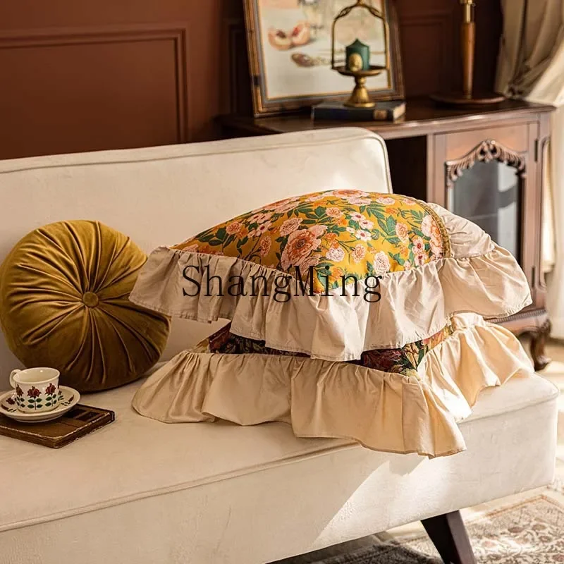 

CL light luxury throw pillow living room sofa soft decoration jewelry high-end bedroom bedside pillow lotus