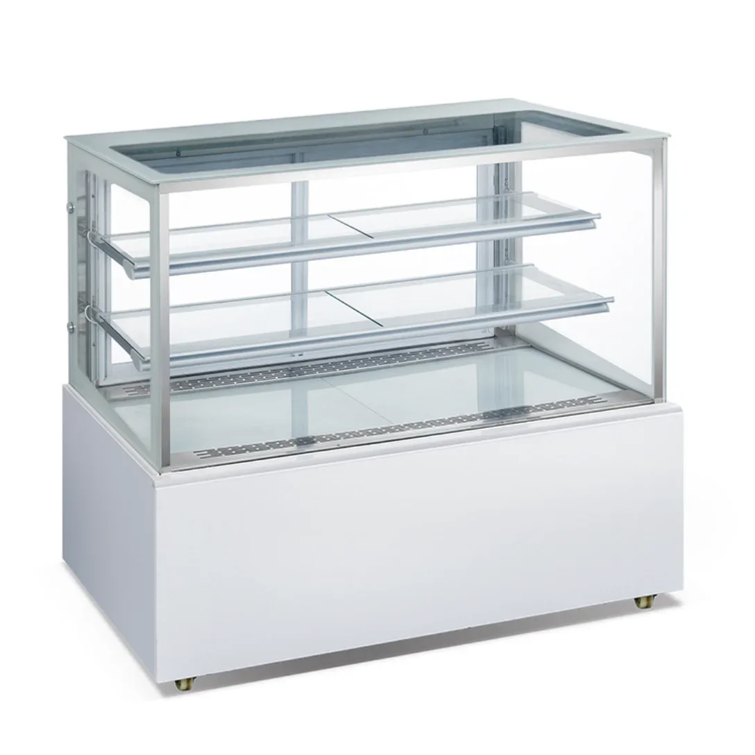 

Beverage Store Cake Bakery Equipment Right Angle Front Door Cake Cabinet Fresh Storage Frost Free Cake Display Freezer