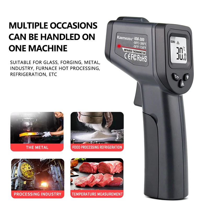 Digital Infrared Thermometer -50~380/550/750/1100/1300/1600 degree Single/Double laser Non-Contact Thermometer Gun thermometer