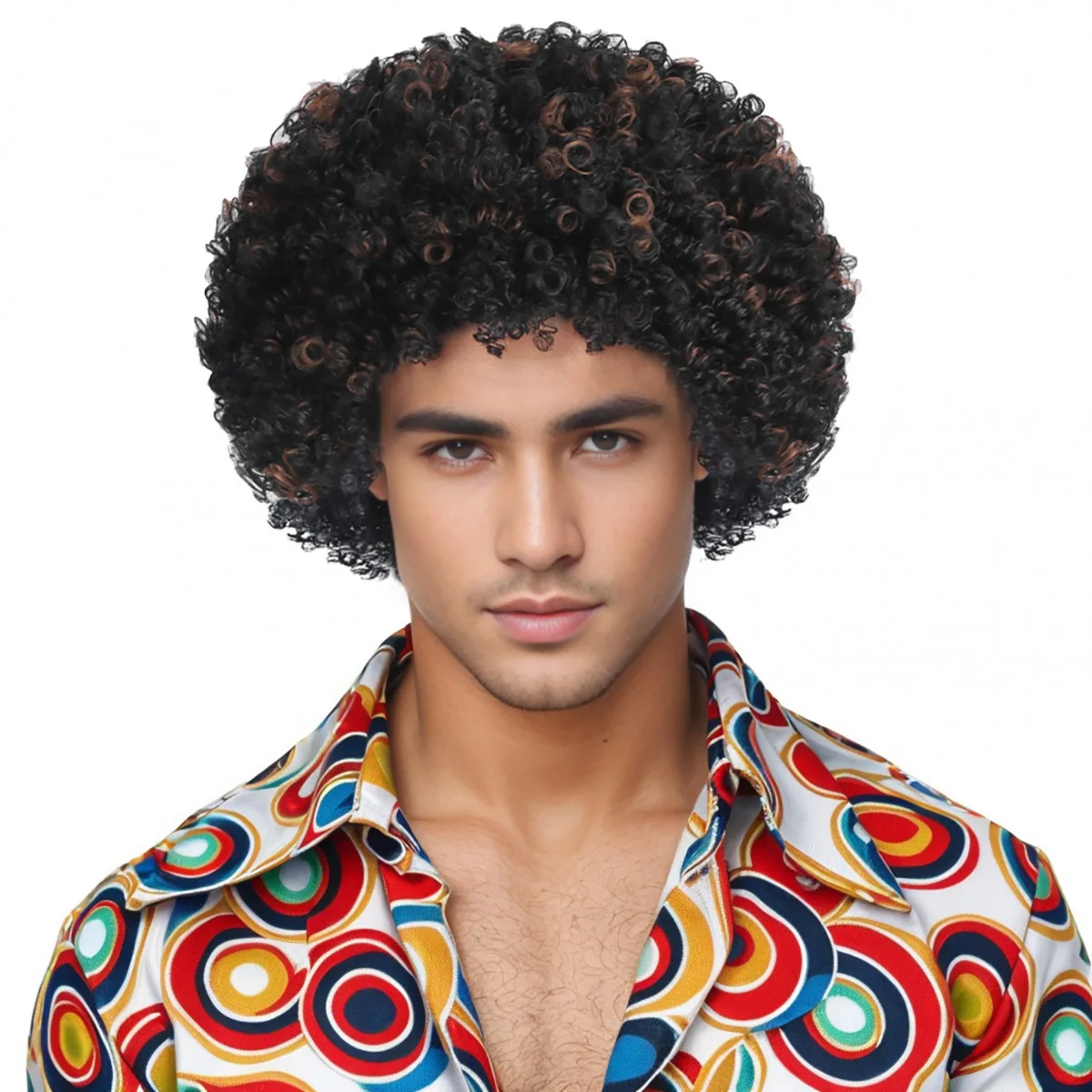 Synthetic Afro Wig 70s Style Short Curly Retro Party Cosplay Costume Wig Fluffy Disco Hair for Women Wholesale