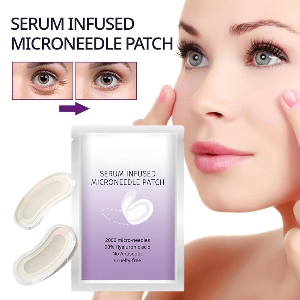 1 pair Micro-needle Under Eye Patch Eye Mask Anti-Wrinkle Eye Smooth Circles Moisturizing Care Dark Crow's Patches NO label