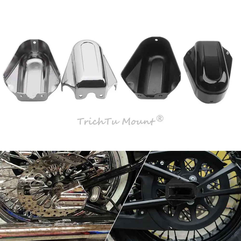 1 Pair ABS Rear Wheel Axle Cover Swingarm Caps Black/ Chrome For Harley Softail FLSTC FLSTN FLSTSB FLS 2008-later Motorcycle