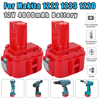 Bonadget 12V 4000mAh For Makita PA12 Battery Ni-Mh 1200 1220 1201 1222 1233SA/B1235 192681-5 Cordless Tools Replacement Battery