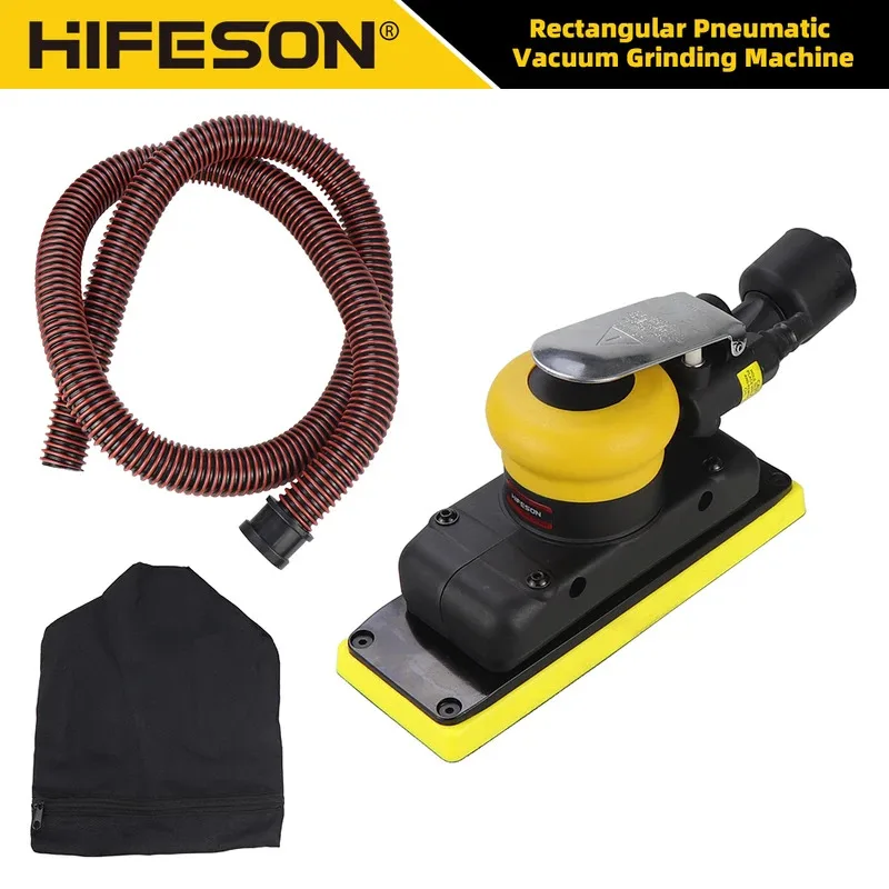 

HIFESON 70x198mm Pneumatic Orbital Sander 98A Air Sander Polishing Vacuum Rectangular Sanding Machine For Metal Car Polishing