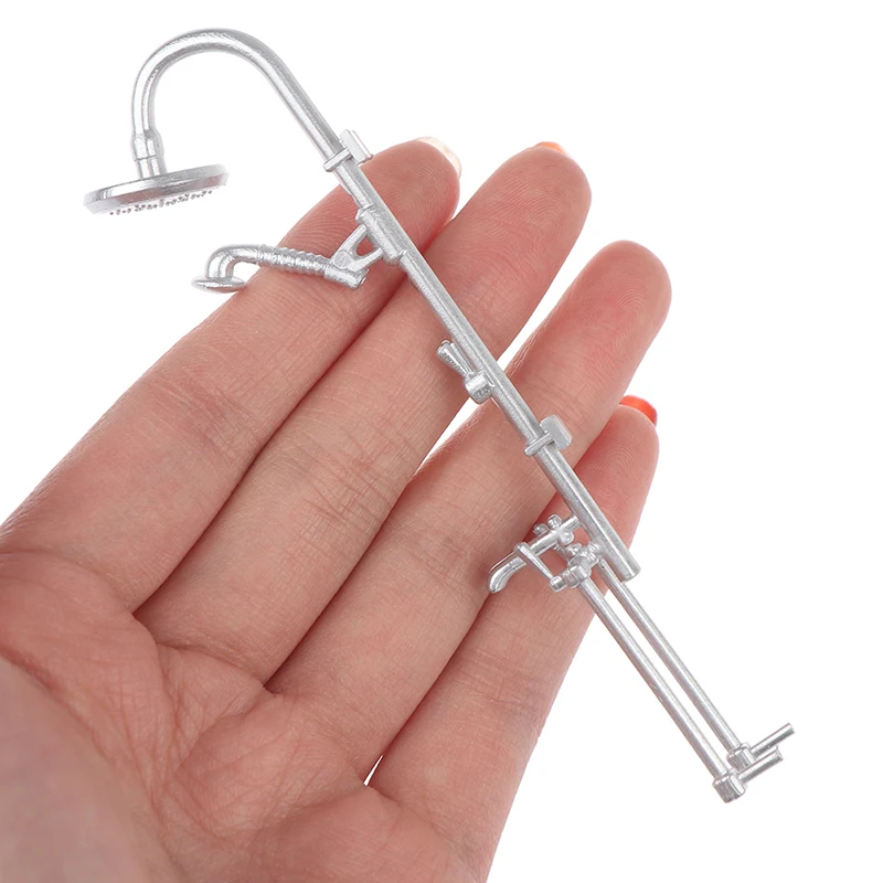 Grifo de baño en miniatura para casa de muñecas, modelo de ducha de baño, MINI sala de simulación, muebles de plástico Unisex, 1 unidad, 1:12