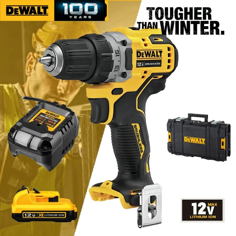 DEWALT DCD701 12V Cordless Drill Driver Kit Brushless Motor Electric Drill Screwdriver With 2.0Ah Lithium Battery DCD701MD1E