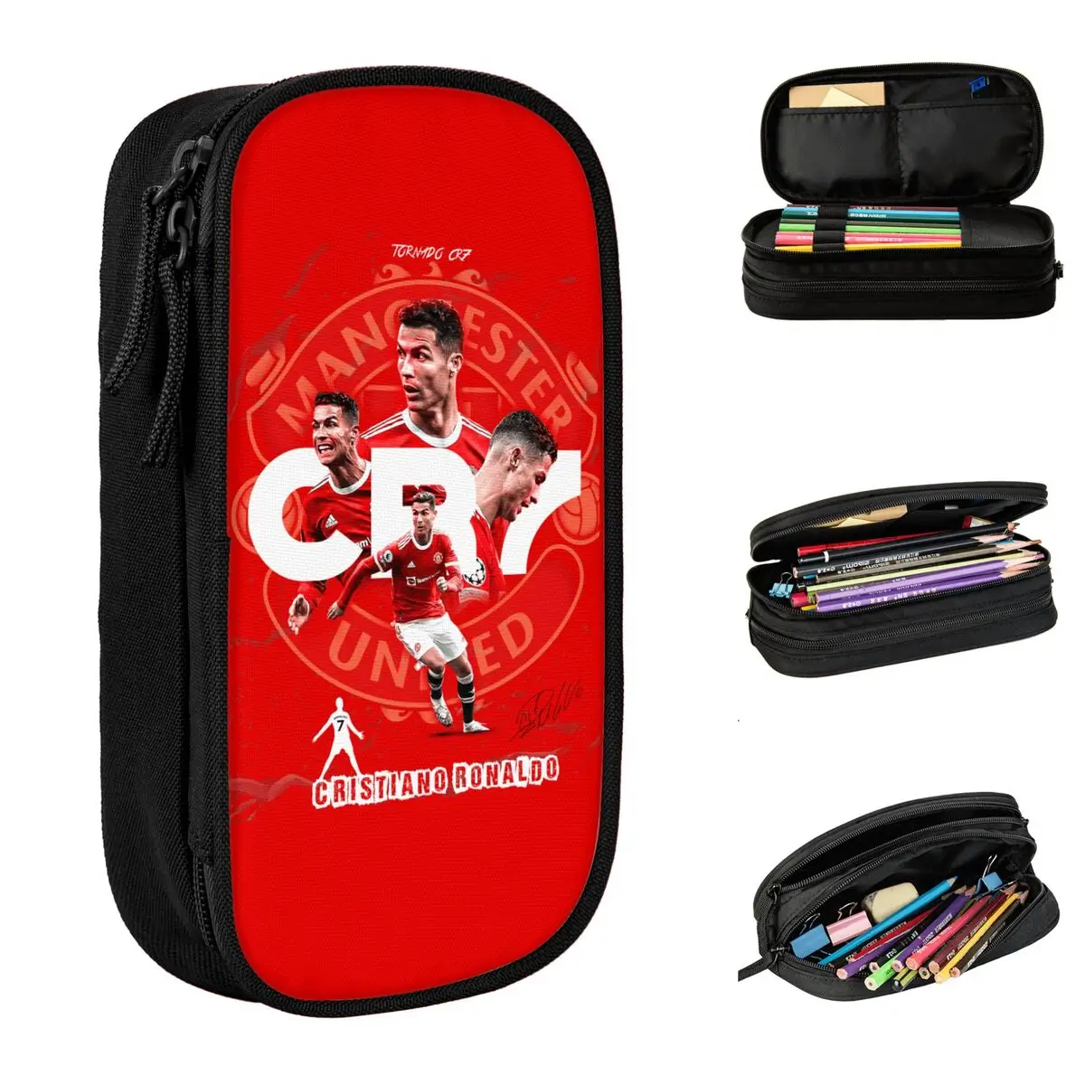 CR7 Cristiano Ronaldos Football Soccer Player Accessories Pen Box Large-capacity Kids School Supplies Pencil Bag Suprise Gift