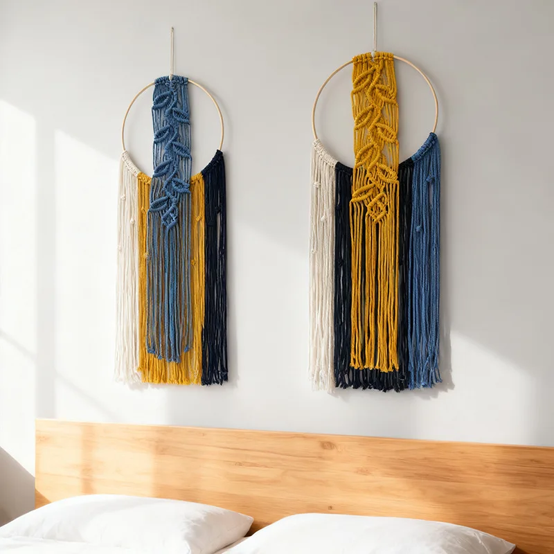29x90cm Green Bohemian Handwoven Wall Hanging Tapestry B&B Home Wall Decoration Wall Hanging Tassel Hanging