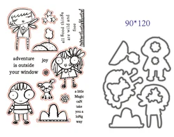 Three Girls Shape Metal Cutting Dies for Scrapbooking DIY Album Embossing Folder Paper  Template Decor Stencils Stickers