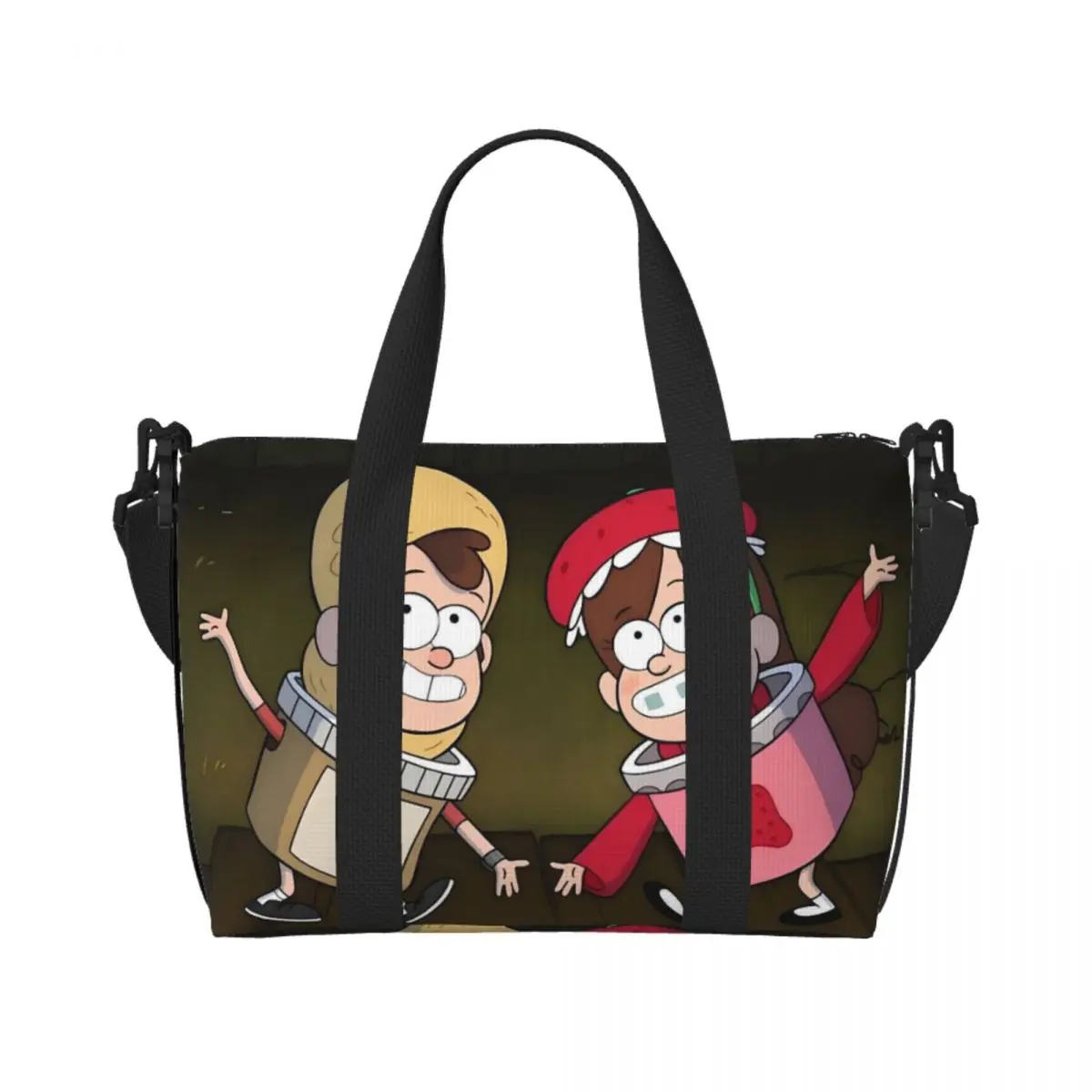 

Custom Gravity Falls Beach Tote Bag Women Classical Printing Fasionable Film Large Compartment Gym Beach Travel Bags