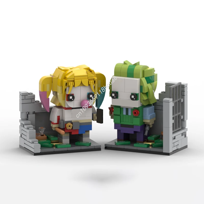 

387pcs MOC Super Villains Jokerss + Harleyes Q Brickheadz Building Blocks Christmas Gift Unique DIY Gift Idea for Adult Hobbyist