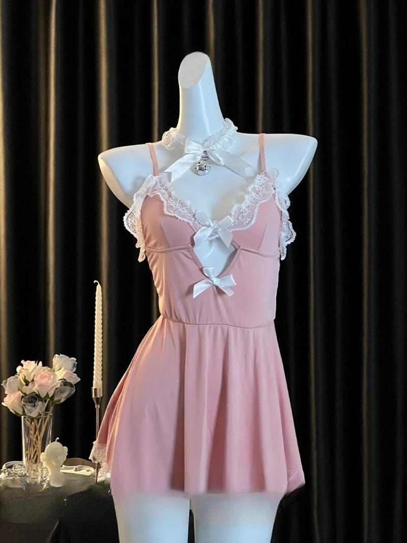 

Sweet Girl Pure Desire Maid Strappy Nightgown,New Style Size for 2026,Sexy and Cute Date Pajamas for Women,Romantic Lingerie Set