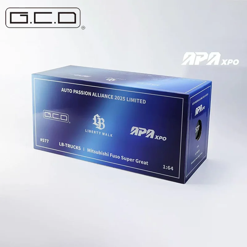Gcd 2025 Foshan Exhibition طبعة محدودة 1:64 ميتسوبيشي حاوية شاحنة سبيكة يموت الصب لعبة مجسمة مطلي الطلاء الأزرق