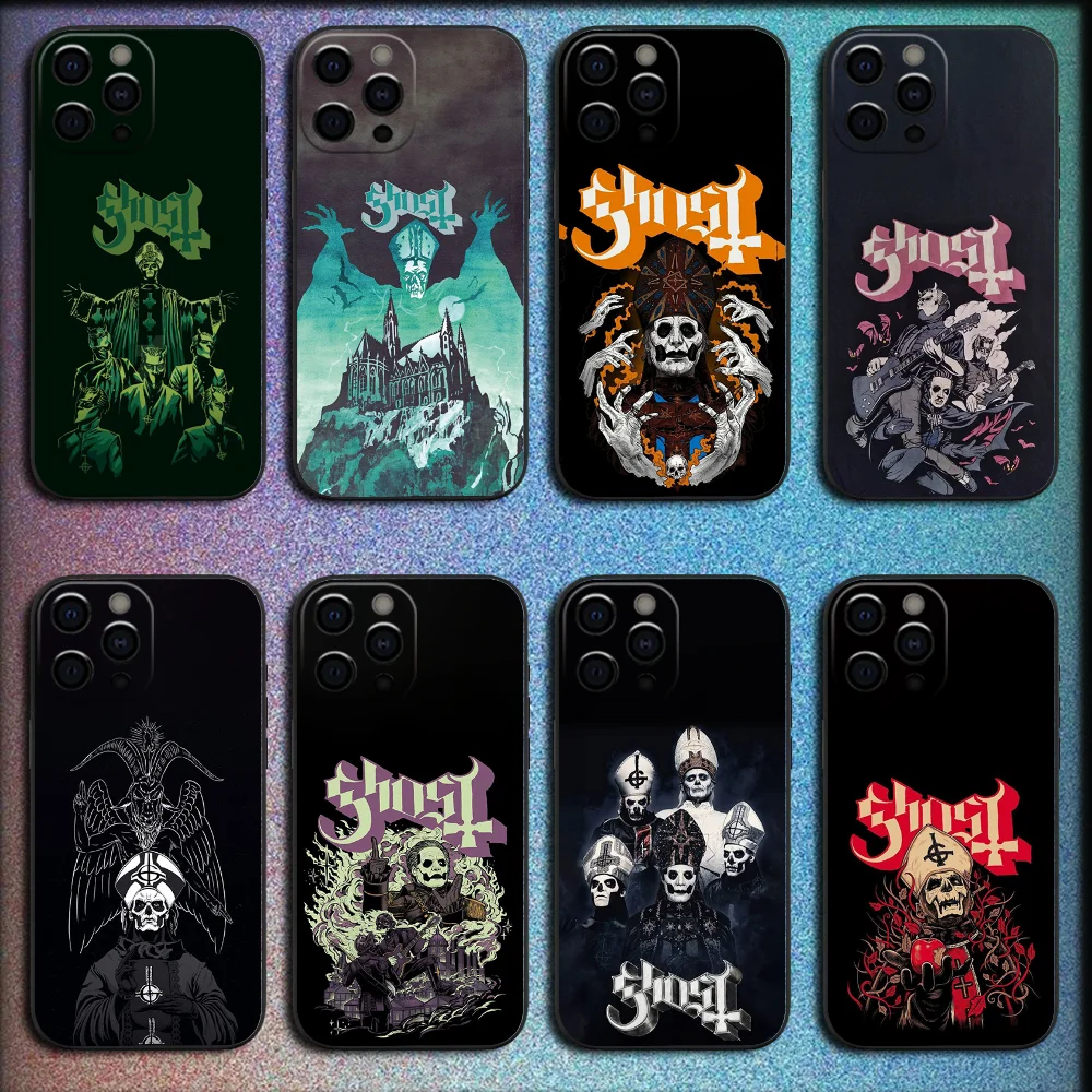 

G-Ghost Heavy Metal Band Phone Case For iPhone 16,15,14,13,12,11,Pro,X,XS,Max,XR,Plus,Mini Soft Black Cover