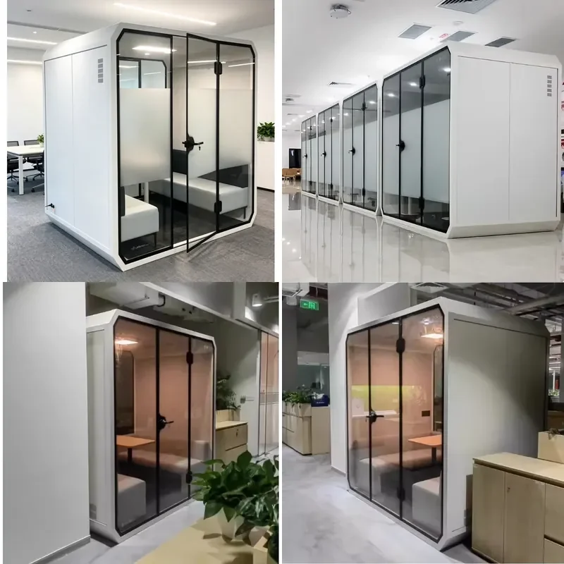 for Office Outdoor Modern Soundproofing Privacy Acoustic Cabin with Aluminum Frame for 6 People