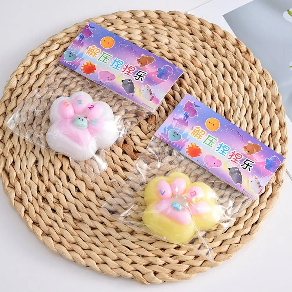 2 pièce/ensemble jouet sensoriel doux chat patte presser jouet Silicone TPR dessin animé Fidget jouet 3D mignon chat patte pincement jouet blagues pratiques