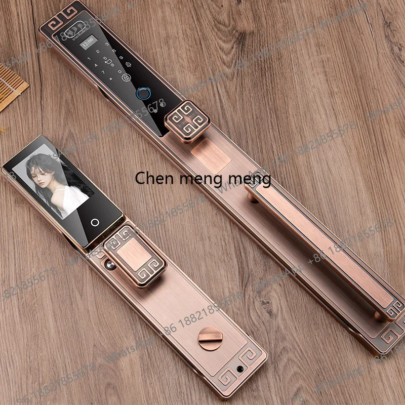 

3D-распознавание лиц: Новый интеллектуальный замок в китайском стиле для двустворчатых ворот виллы, дверной замок с отпечатком пальца для домашней безопасности