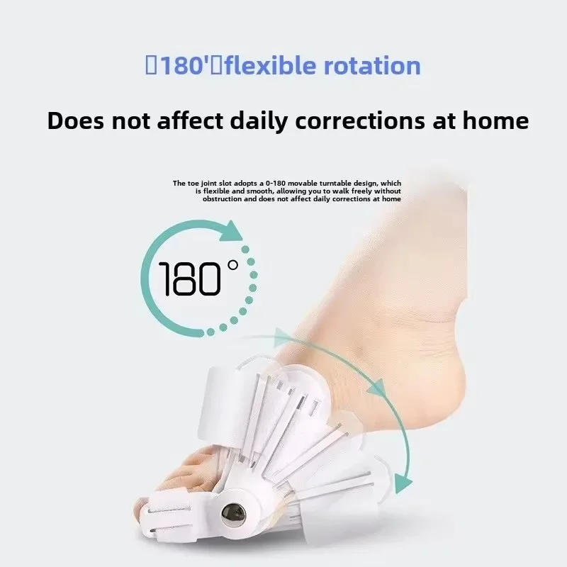 ‌Adjustable Hallux Valgus Splint–Bunion Corrector with Rotating Toe Separator Unisex Orthopedic Foot Brace for Night Support