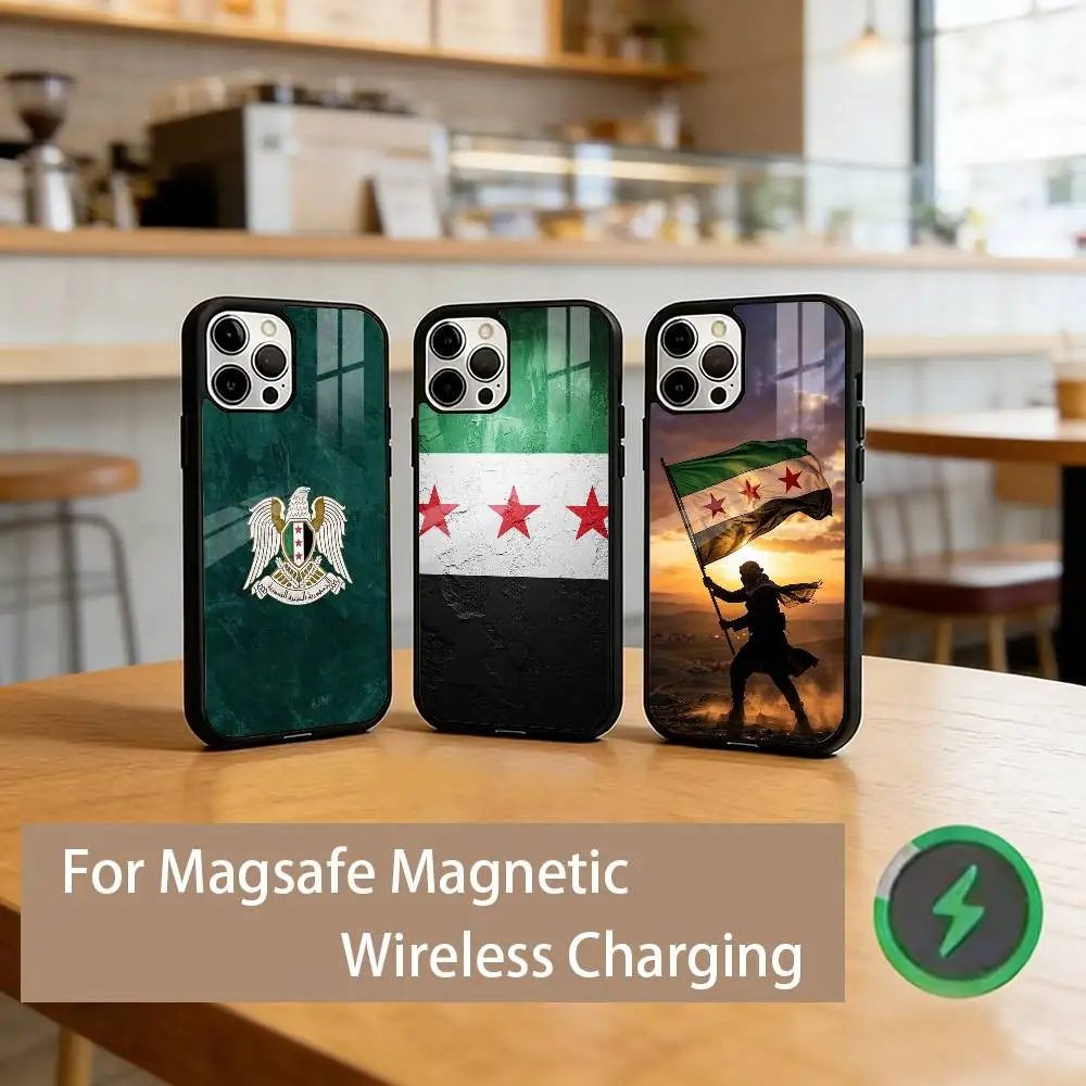

S-Syria F-Flag Phone Case For iPhone17,16,15,14,13,12,11 Plus,Pro Magnetic with Magsafe Wireless Charging