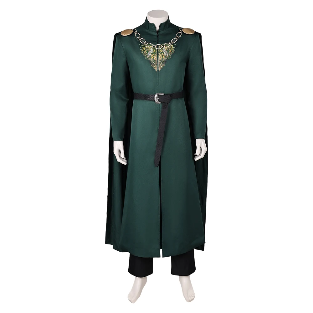 Adult King Aegon Cosplay Aemond Fantasy Daemon Costume Men Prince Disguise Coat Cloak Belt Outfits Halloween Carnival Party Suit