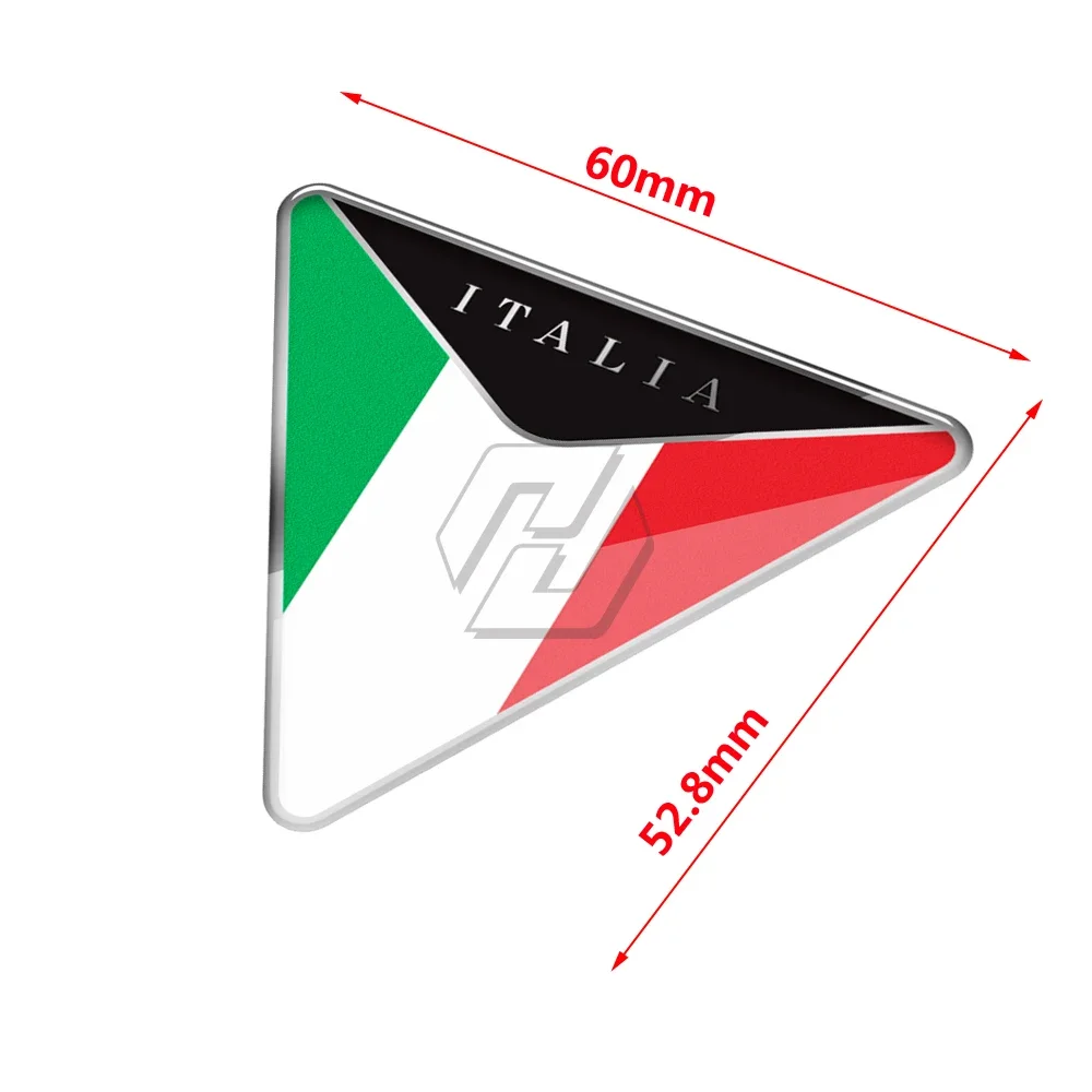 For Motorcycle Fender Tail Sticker 3D Resin Decal Italy Flag Sticker Italia