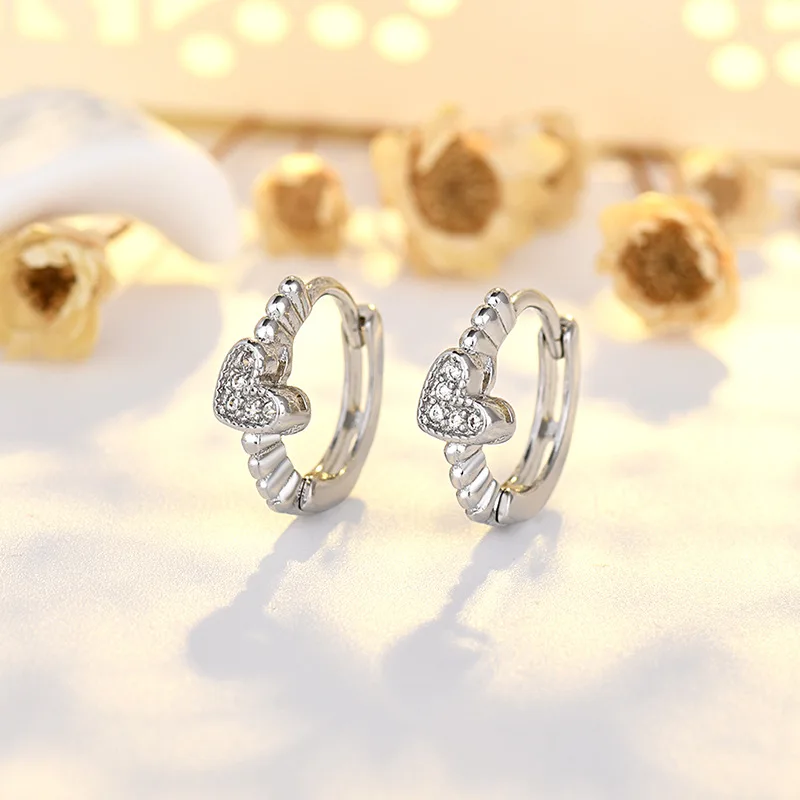 Hot Sale 925 Sterling Silver Heart Shaped Earrings Fashionable Sexy Unique Design Personality Style for Women