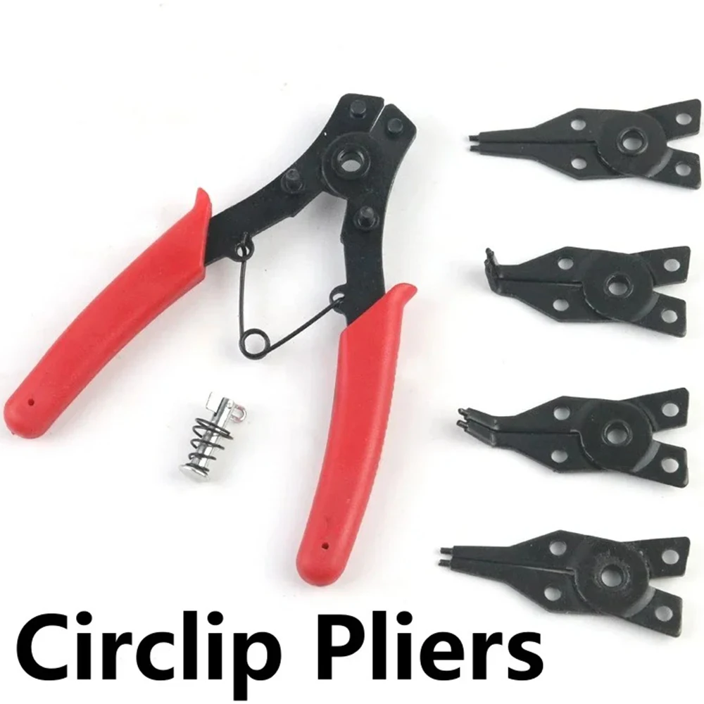 4-In-1 Circlip Pliers Set Snap Ring Pliers Multi-function Crimp Removable Plier Head Antirust Anti Corrosion Hand Tools