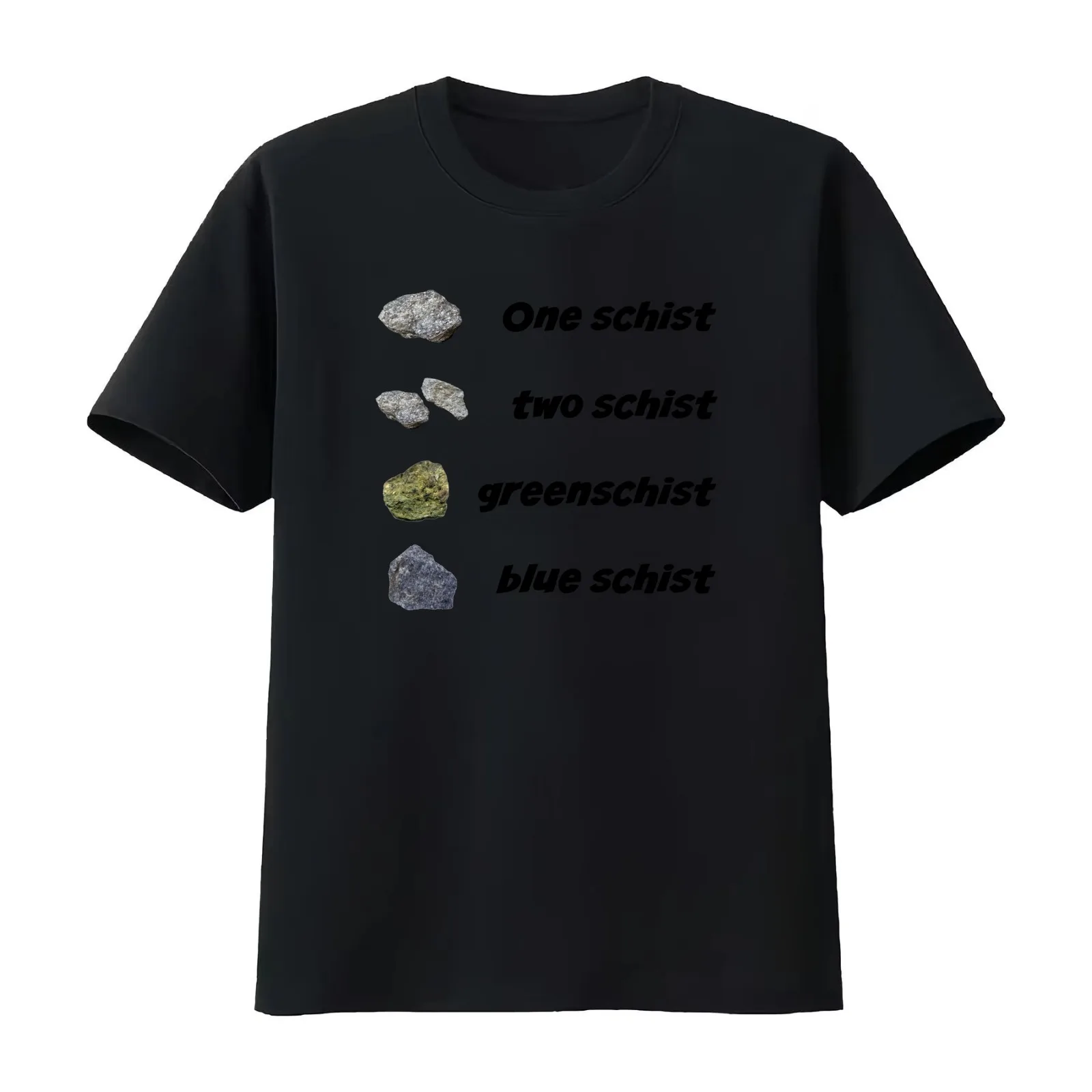 Funny geology geologist One Schist Two Schist T-Shirt Summer Casual Cotton Tee Oversized Streetwear Tops Unisex Men Women