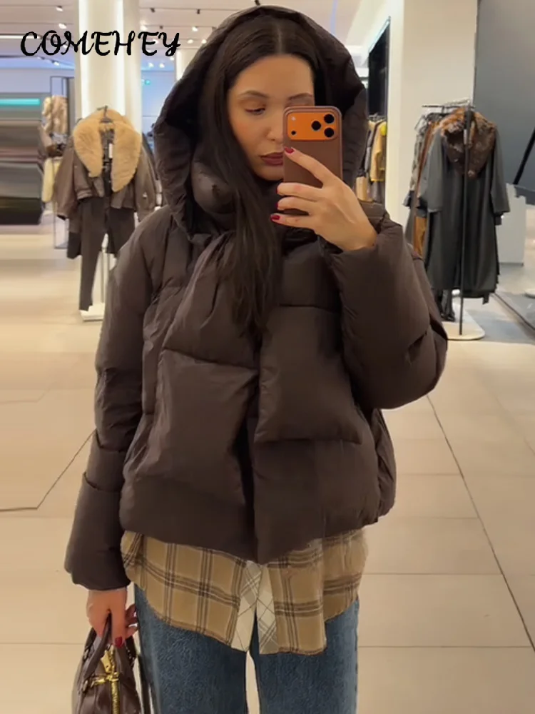 منتفخ انفصال وشاح طوق مقنعين وسادة مبطنة المرأة الوقوف طوق كم كامل جيوب الدافئة القطن معاطف 2025 الشتاء أبلى