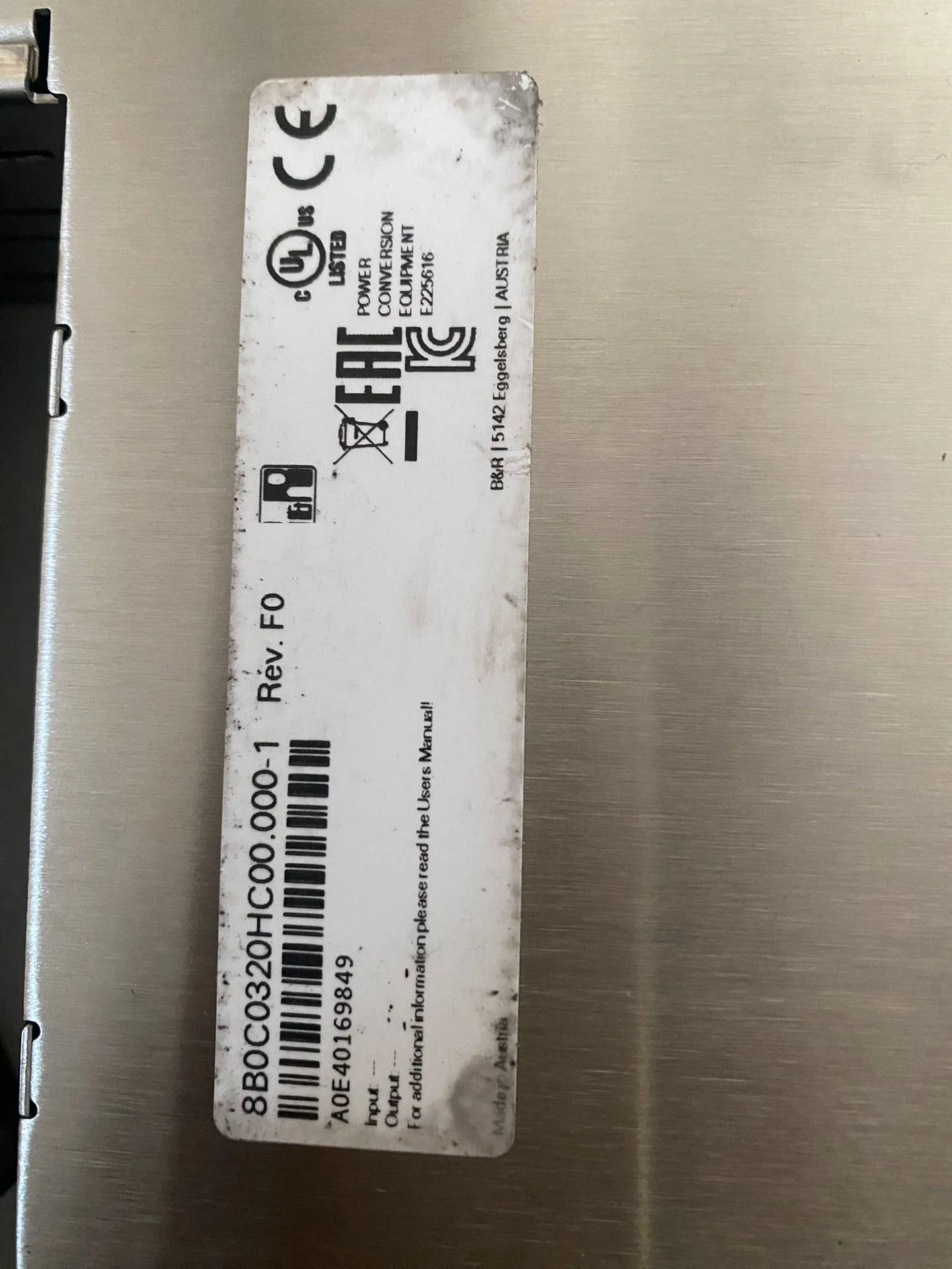 8B0C0320HC00.000-1 B&R용 서보 드라이브